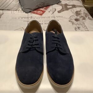 Men's Navy Suede Derby Shoes by
